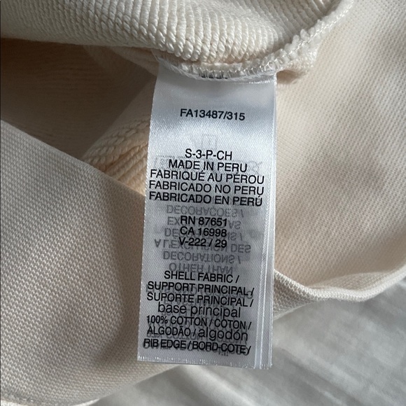 Unisex- worn once- Lacoste Cream Sweatshirt with Green Crocodile Patch - Picture 3 of 6